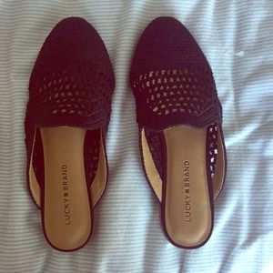Lucky Brand Black Crochet Sandals